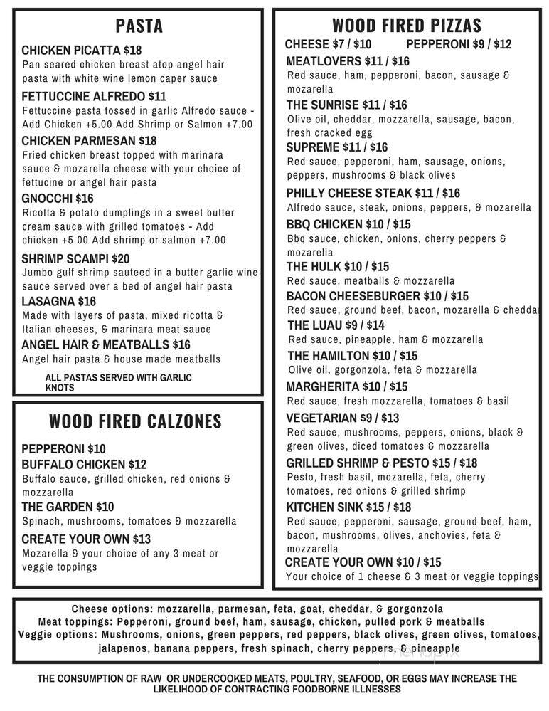 Hamilton's Food Spirits - Dalton, GA menu_pic