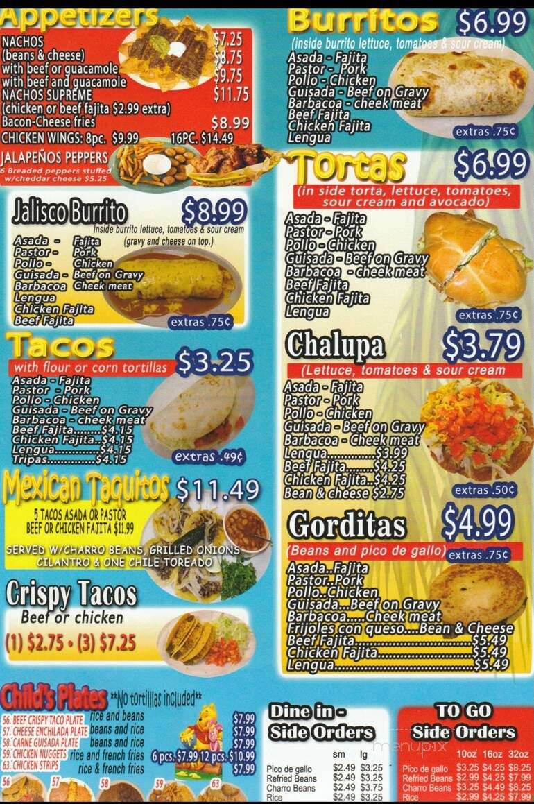 La Palma mexican Restaurant #2 - Corpus Christi, TX menu_pic