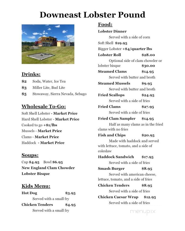 Down East Lobster Pond - Trenton, ME menu_pic