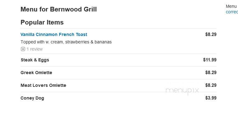Bernwood Grille - Bonita Springs, FL menu_pic