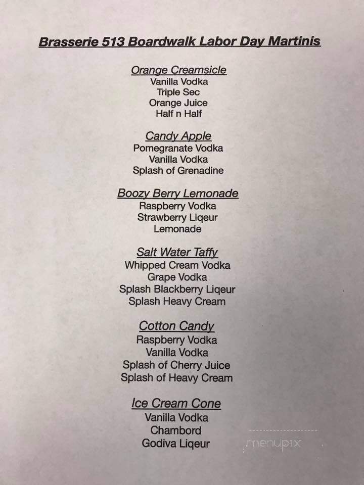 Brasserie 513 - Califon, NJ menu_pic