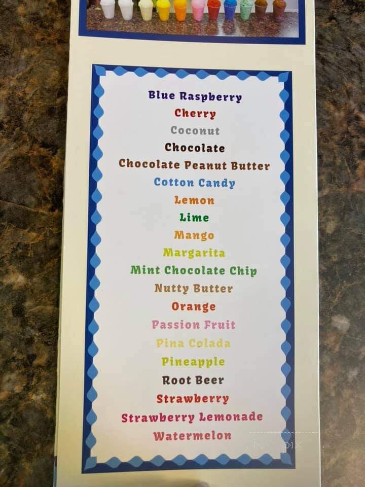 CoCo's Tropical Ice - Auburn, MA menu_pic