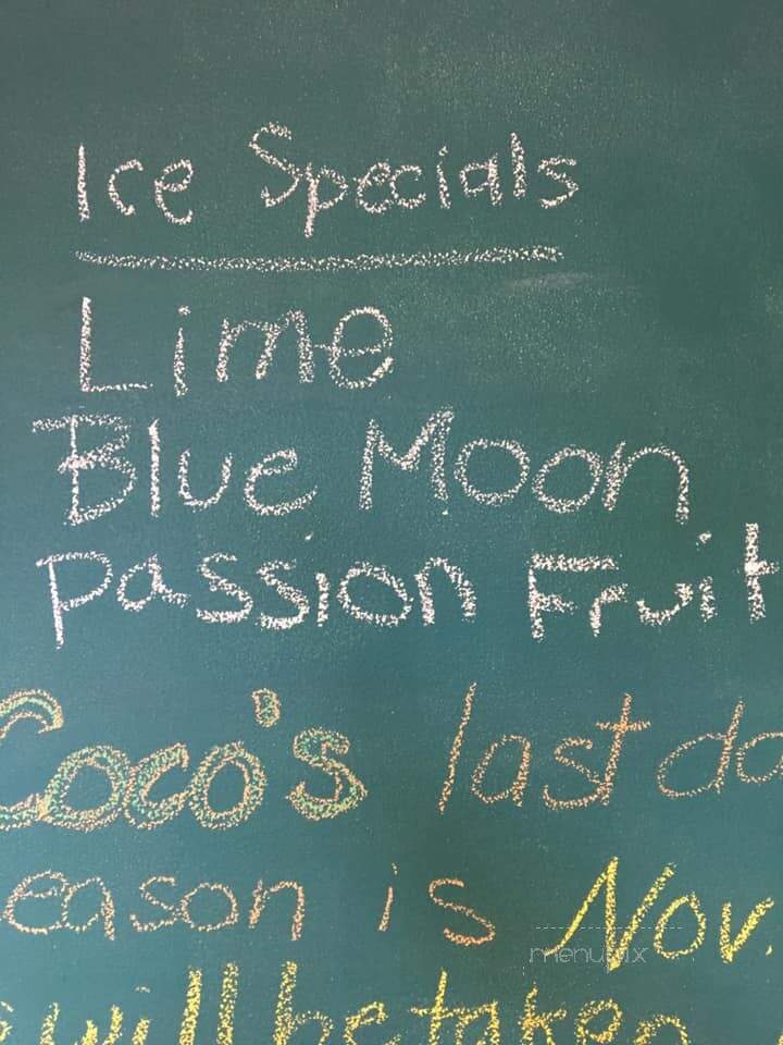 CoCo's Tropical Ice - Auburn, MA menu_pic