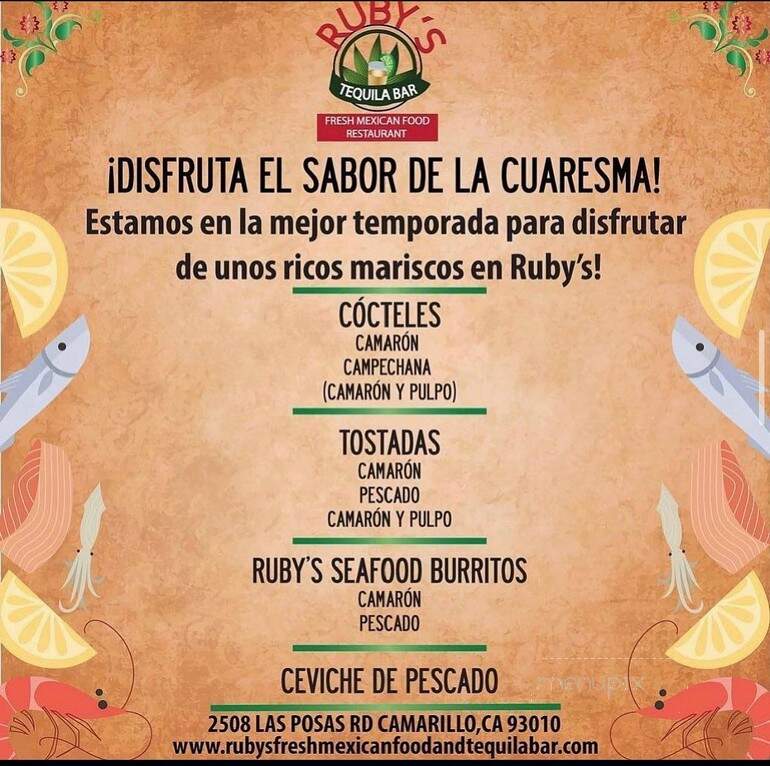 Rudy's Mexican Restaurant - Camarillo, CA menu_pic