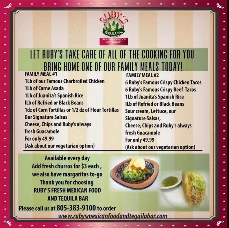 Rudy's Mexican Restaurant - Camarillo, CA menu_pic