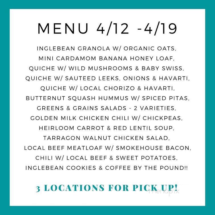 The IngleBean Coffee House - Millheim, PA menu_pic