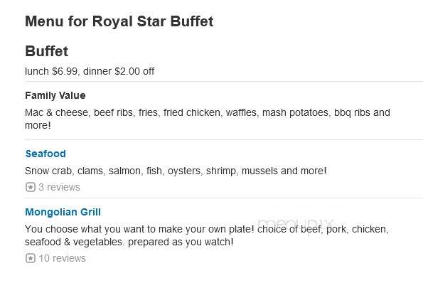 Royal Star Buffet Restaurant - Mount Vernon, WA