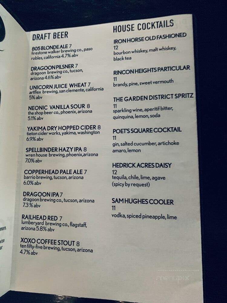 REILLY Craft Pizza & Drink - Tucson, AZ menu_pic