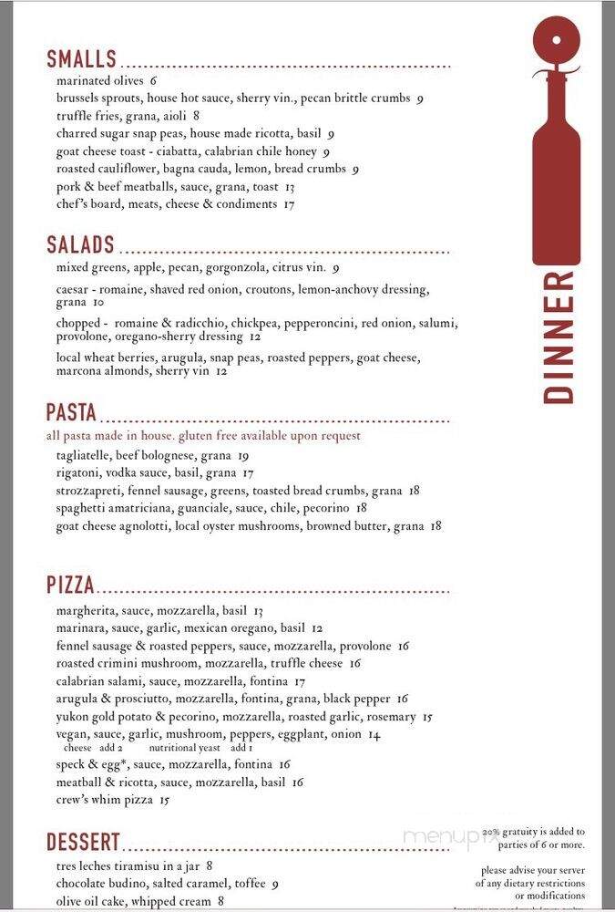 REILLY Craft Pizza & Drink - Tucson, AZ menu_pic