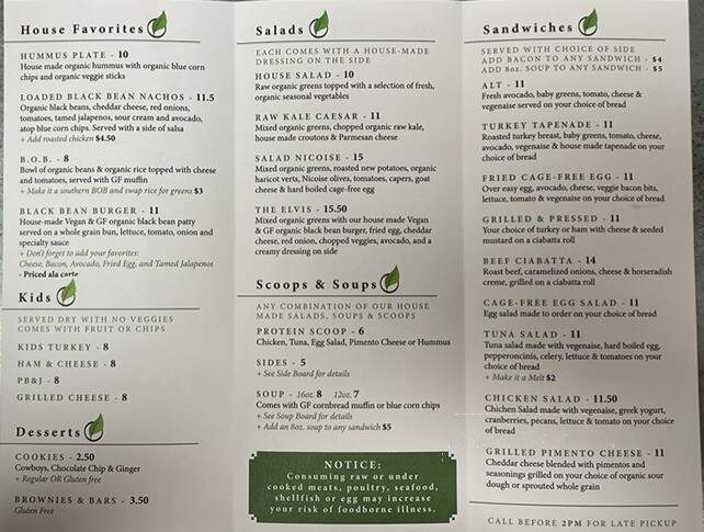 Whole Health - Tyler, TX menu_pic