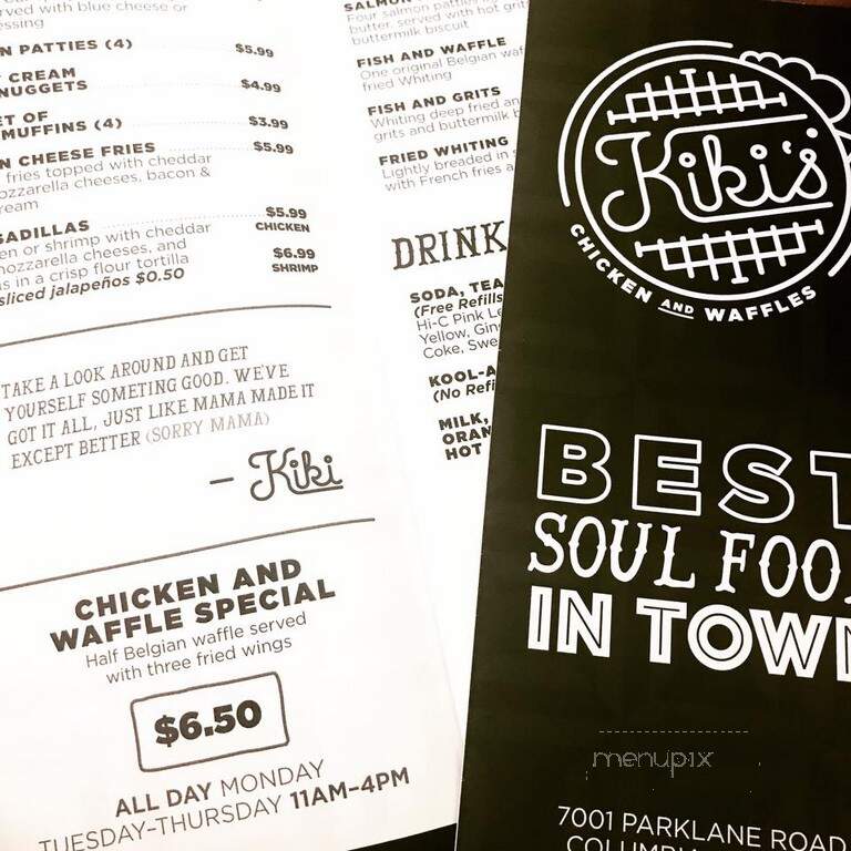 Kiki's Chicken Waffles - Columbia, SC menu_pic