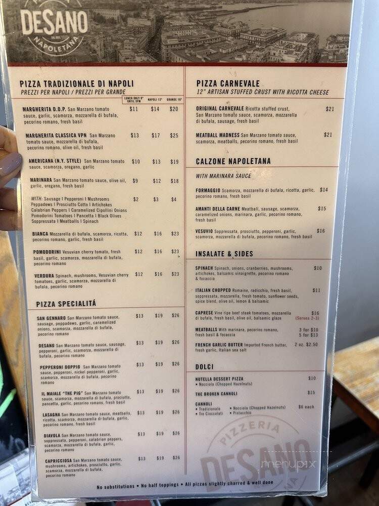 DeSano Pizza Bakery - Nashville, TN menu_pic