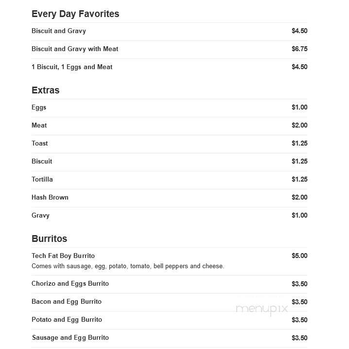 Tech Cafe #4 - Lubbock, TX menu_pic