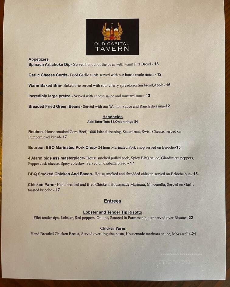 Old Capital Tavern - Sauk Rapids, MN menu_pic
