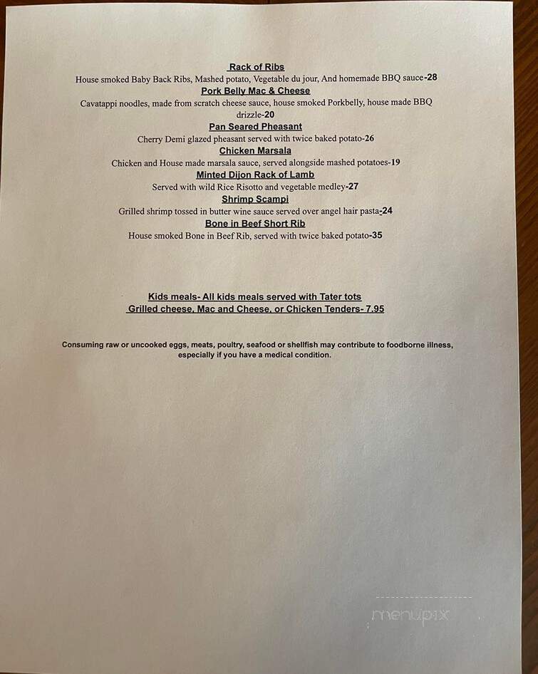 Old Capital Tavern - Sauk Rapids, MN menu_pic