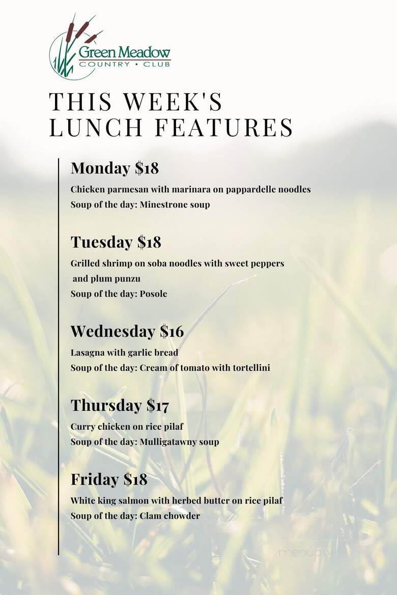 Green Meadow Country Club - Helena, Mt menu_pic