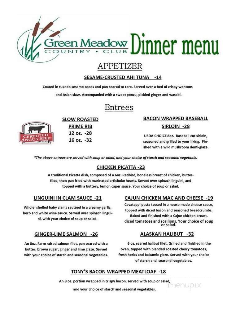 Green Meadow Country Club - Helena, Mt menu_pic