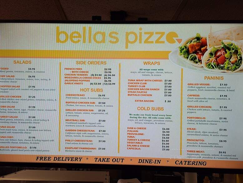 Bella's Pizza - Selinsgrove, PA menu_pic