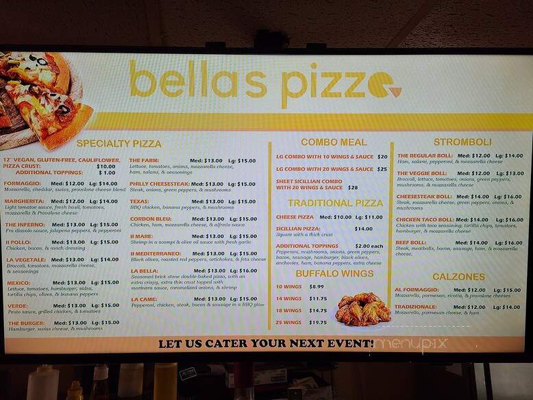 Bella's Pizza - Selinsgrove, PA menu_pic