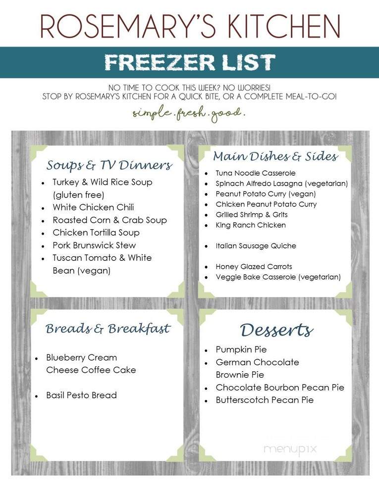 Rosemary's Kitchen - Ruston, LA menu_pic