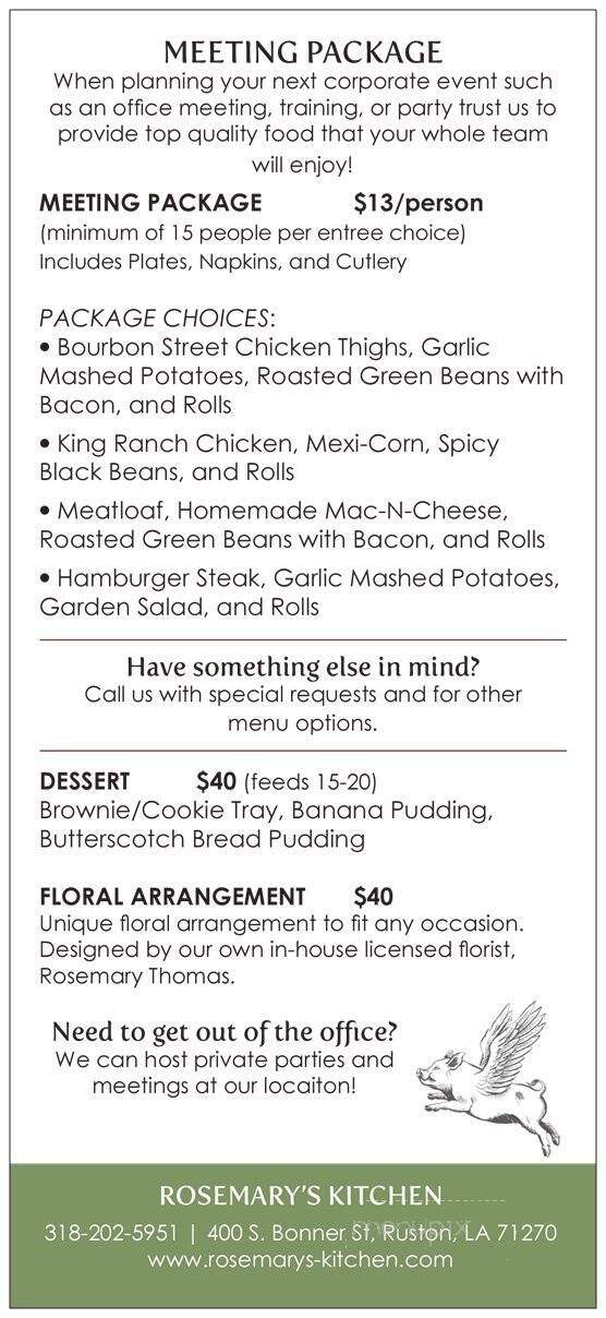 Rosemary's Kitchen - Ruston, LA menu_pic