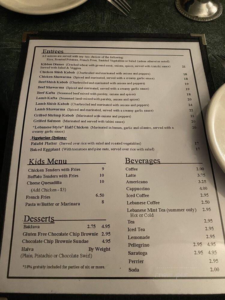 Naji's - Great Barrington, MA menu_pic