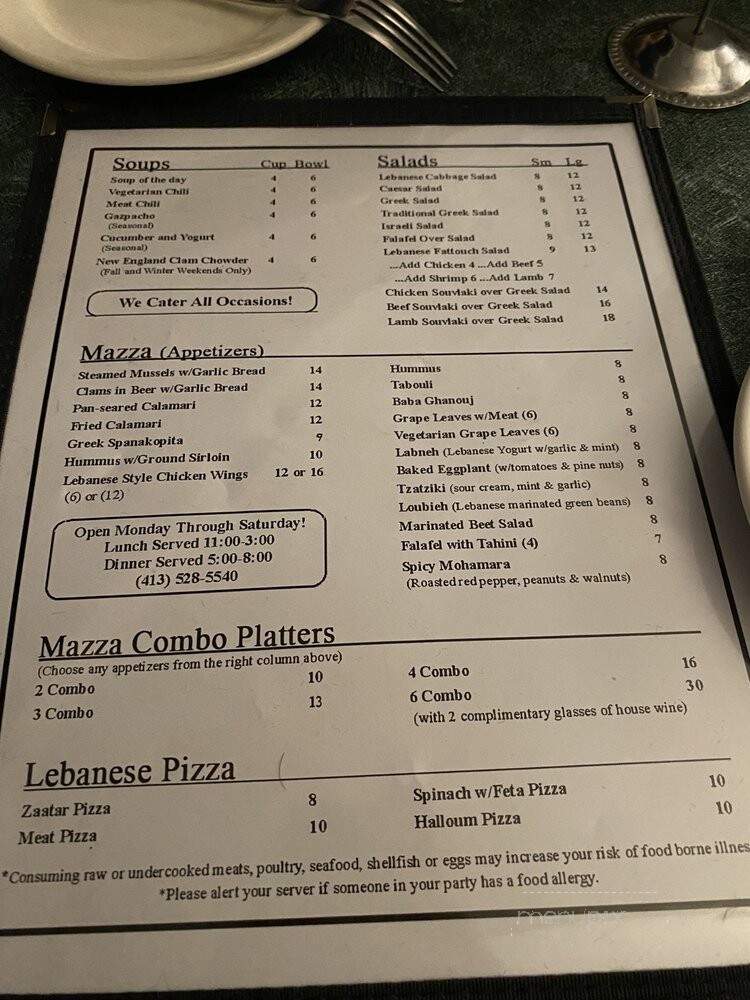 Naji's - Great Barrington, MA menu_pic