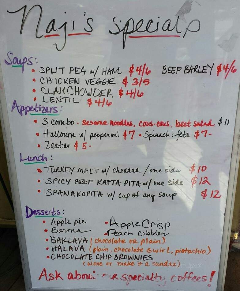 Naji's - Great Barrington, MA menu_pic
