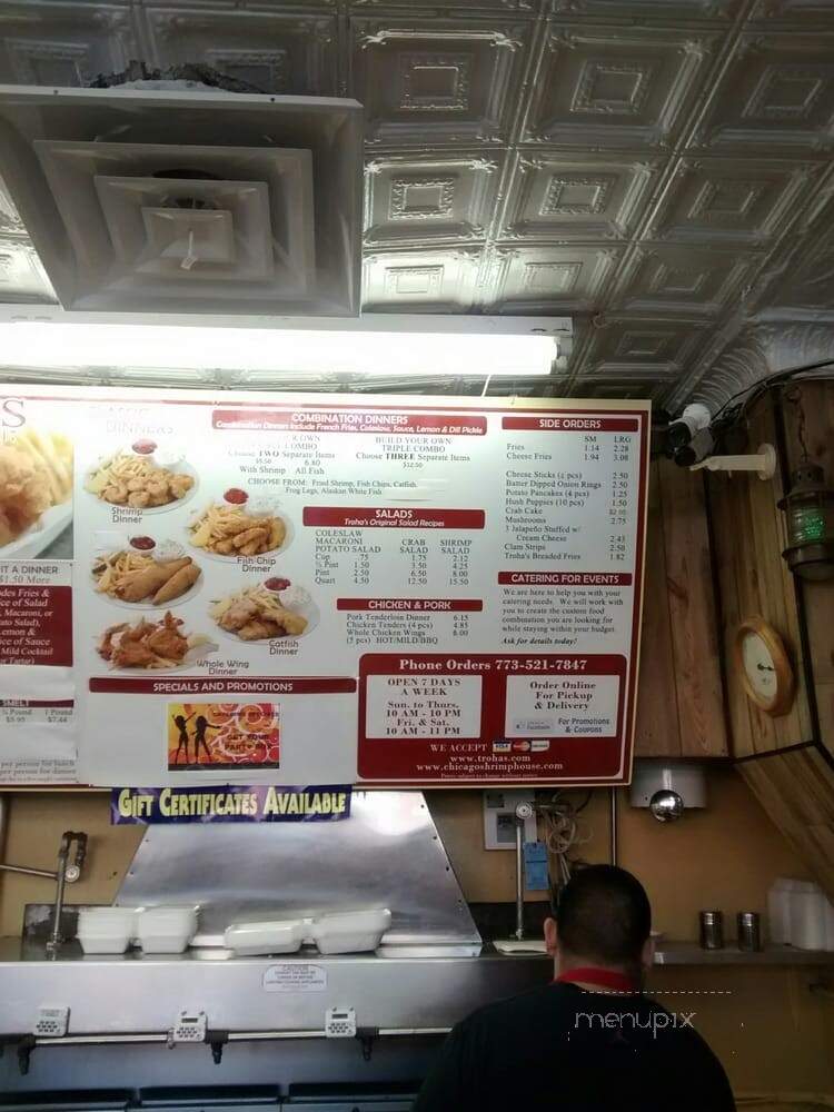 Troha's Shrimp Fish House - Chicago, IL menu_pic