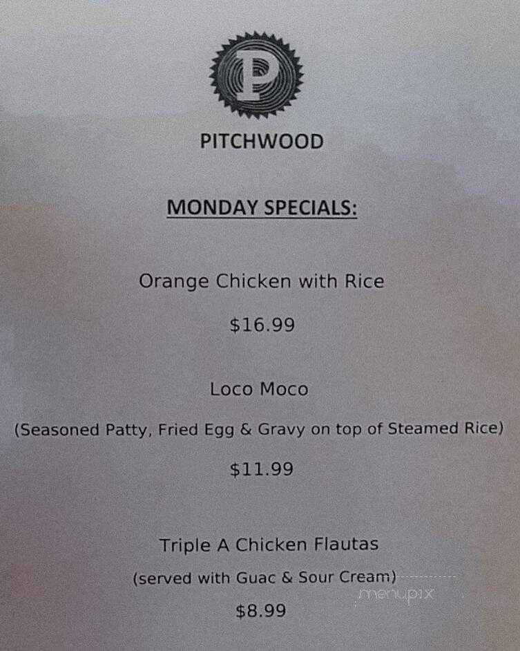 Pitchwood Alehouse - Raymond, WA menu_pic