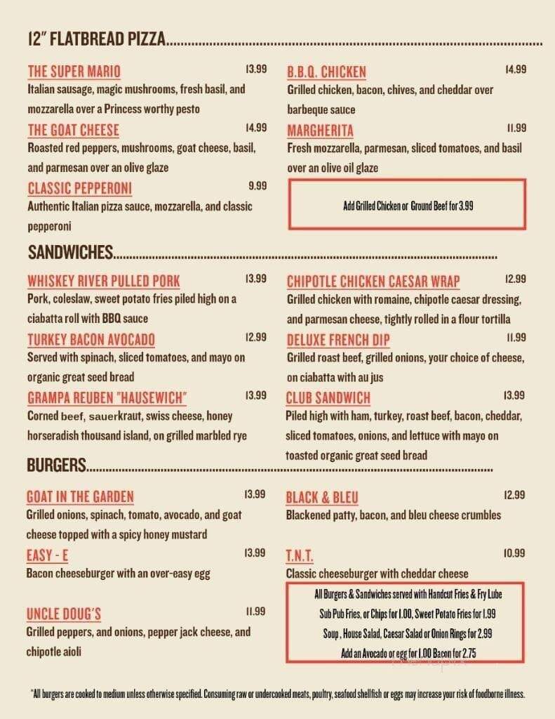 Pitchwood Alehouse - Raymond, WA menu_pic