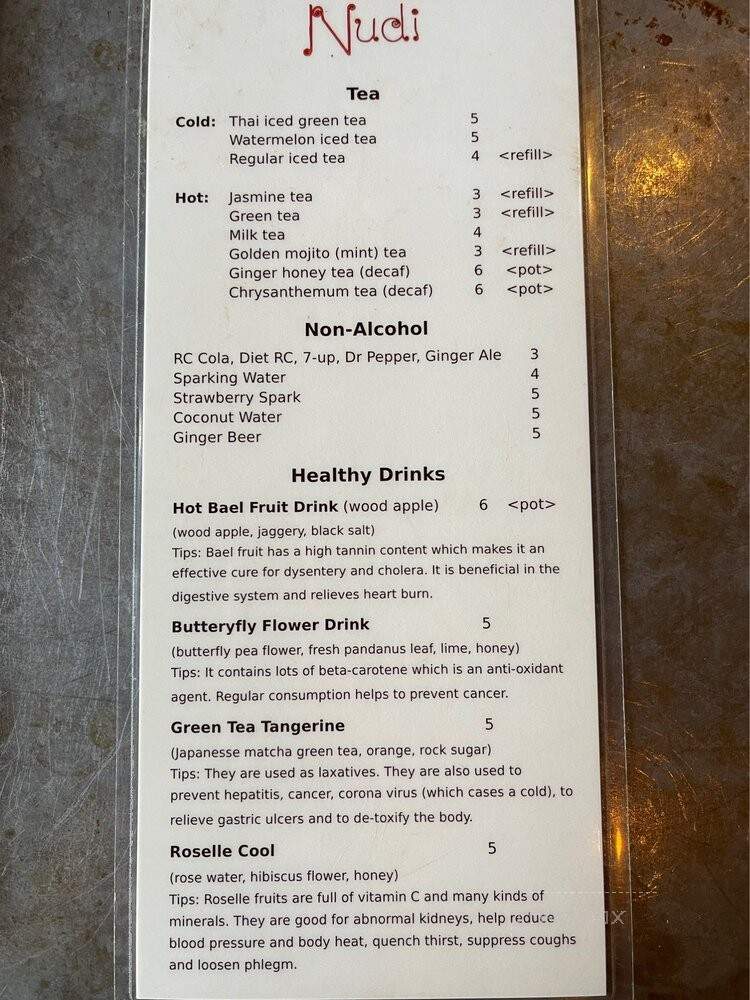Nudi Noodle Place - Portland, OR menu_pic