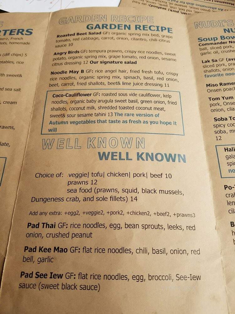 Nudi Noodle Place - Portland, OR menu_pic