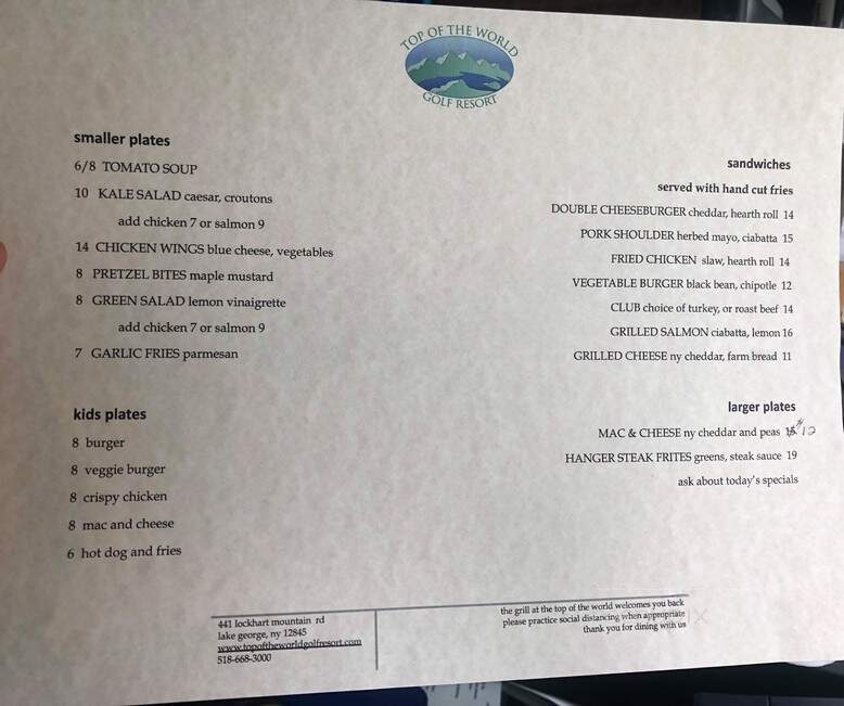 Farmhouse at the Top of the World - Lake George, NY menu_pic