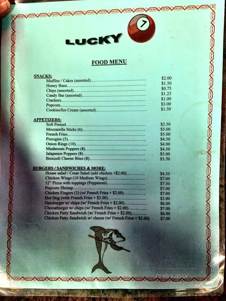 Lucky 7 Billiards - Hollywood, FL menu_pic