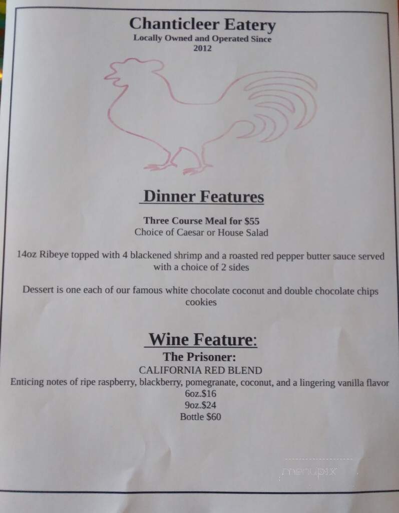 Chanticleer Bakery Eatery - Santa Rosa Beach, FL menu_pic