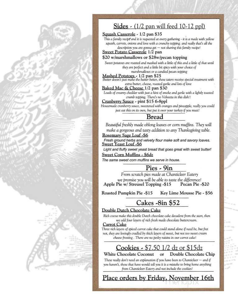 Chanticleer Bakery Eatery - Santa Rosa Beach, FL menu_pic