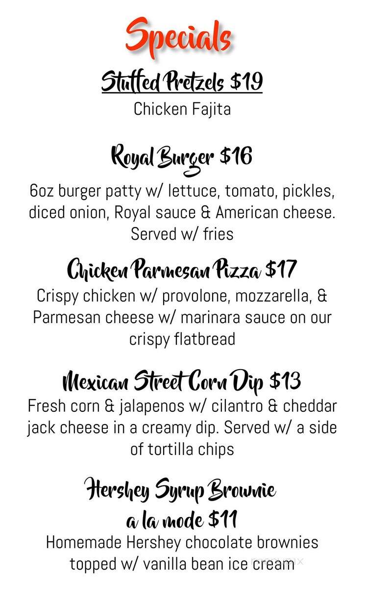 The New World Tavern - Plymouth, MA menu_pic