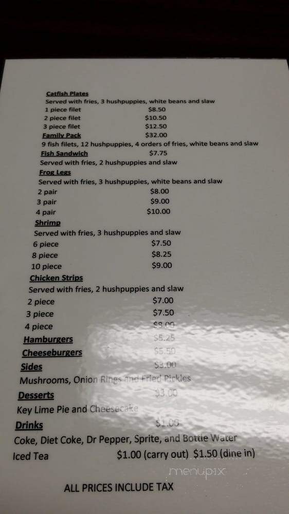 Hop's Fish 'N' Go - Milan, TN menu_pic