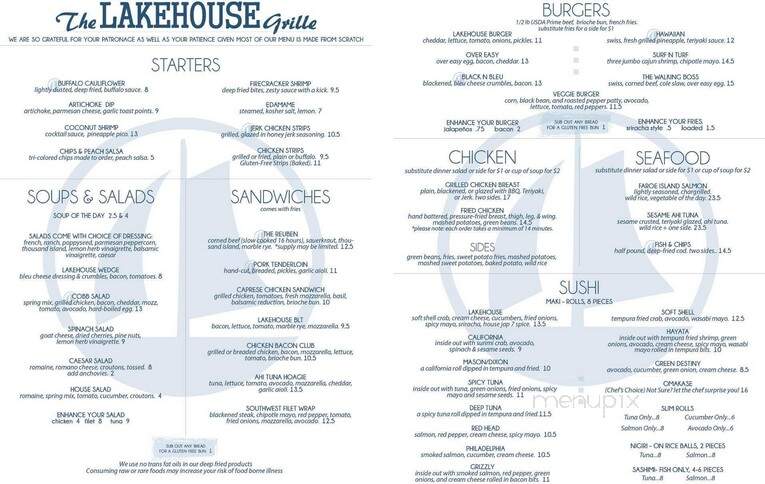 Lakehouse - Culver, IN menu_pic