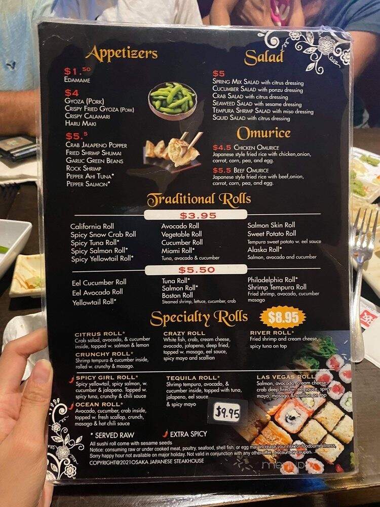 Osaka Japanese Steakhouse - Mesa, AZ menu_pic