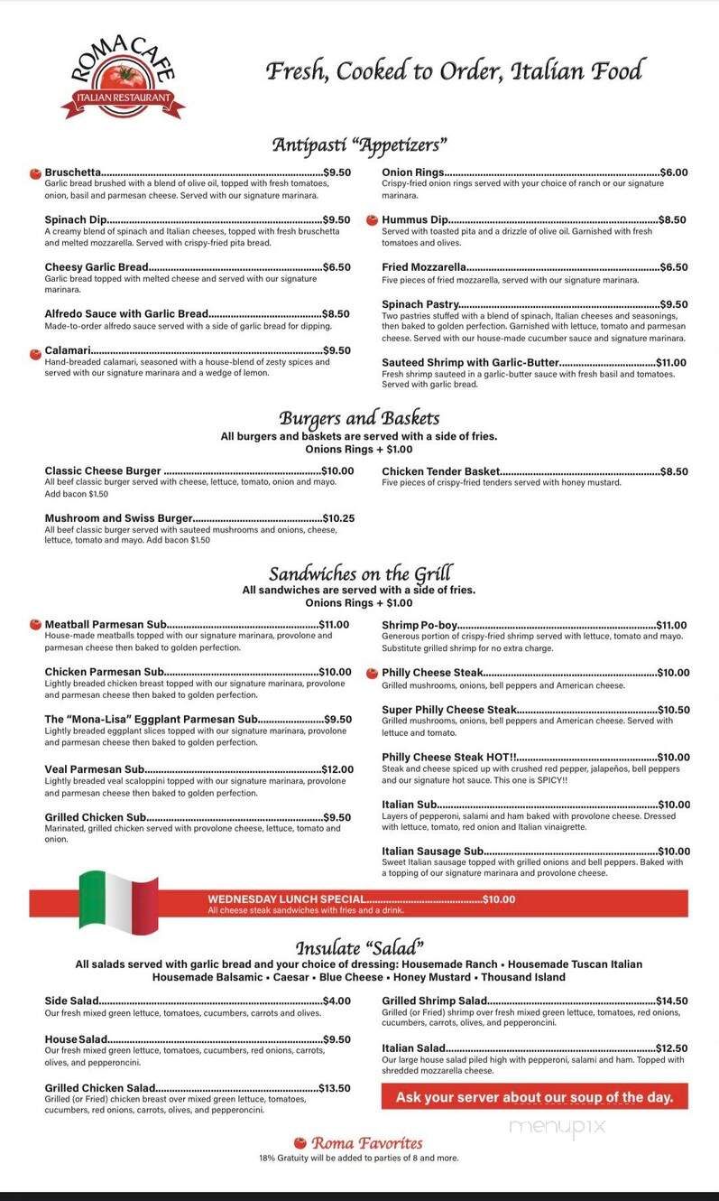 Roma Cafe - Mobile, AL menu_pic