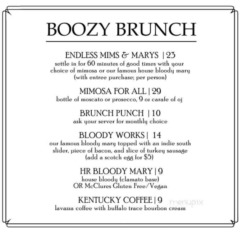 Harvest Room - Palos Heights, IL menu_pic