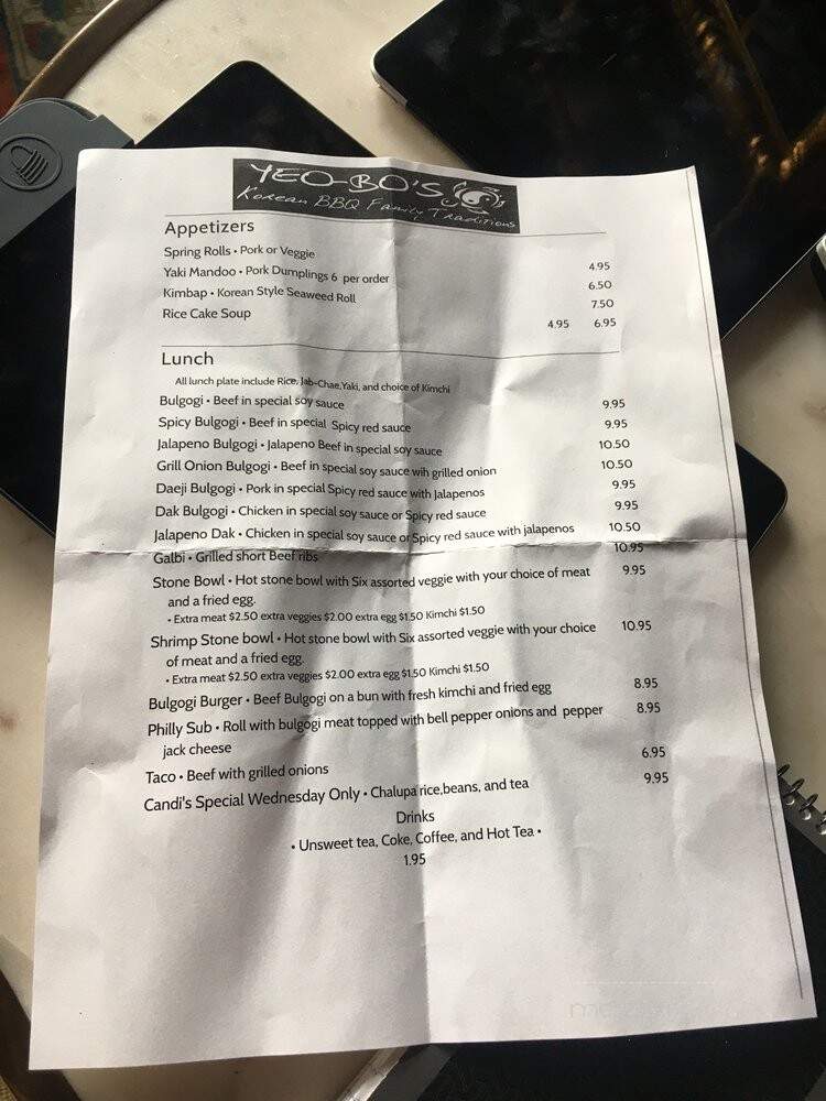 Yeo-Bo's - Kerrville, TX menu_pic