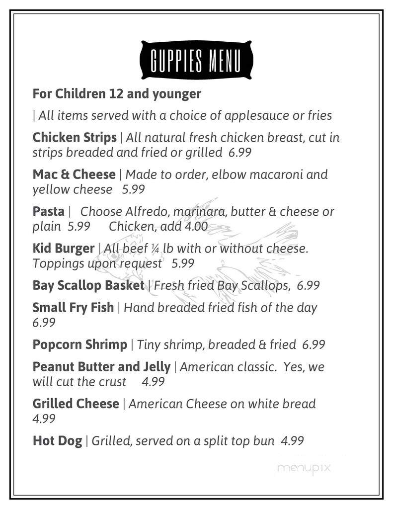 Sun Fish Grill - Corolla, NC menu_pic