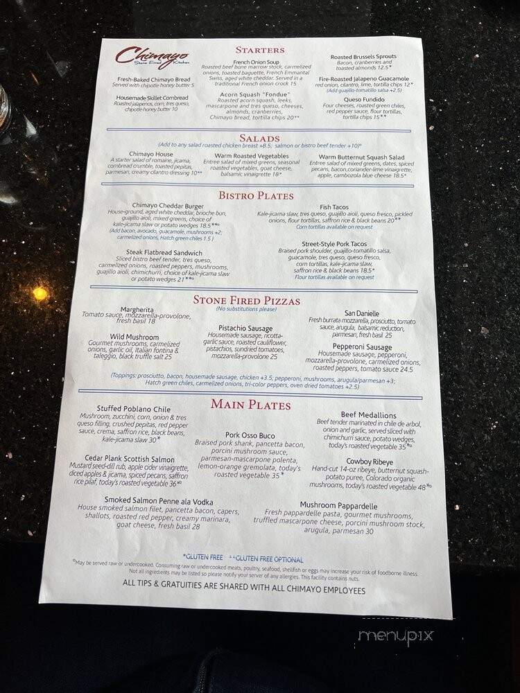Chimayo Stone Fired Kitchen - Durango, CO menu_pic