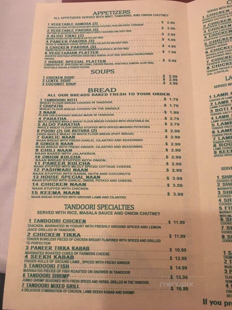 Delhi Palace - Indianapolis, IN menu_pic
