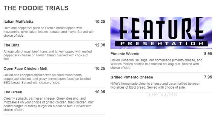Niffer's at the Tracks - Opelika, AL menu_pic