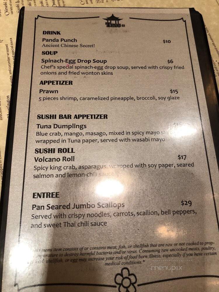Ting Restaurant - Huntington, NY menu_pic
