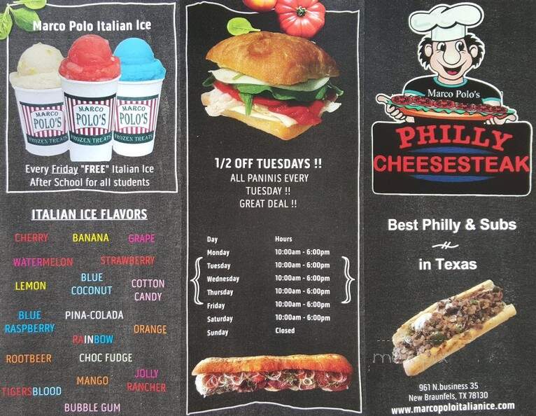 Marco Polo's - New Braunfels, TX menu_pic